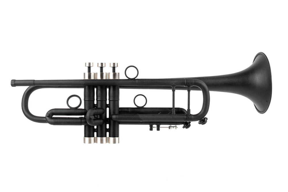Black trumpet on a white background