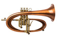 Copper flugelhorn on a white background