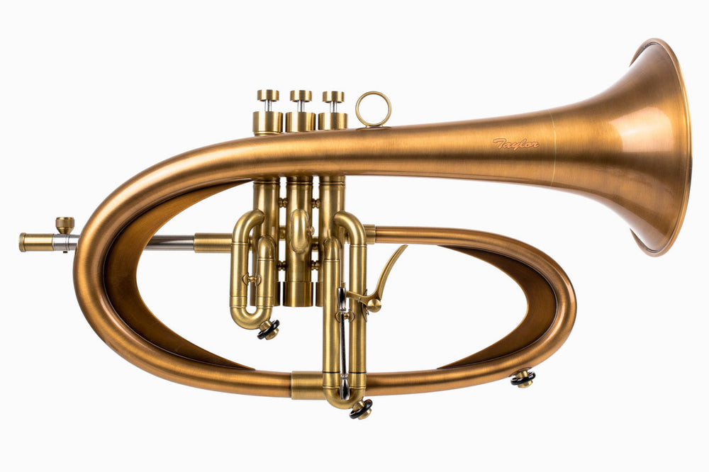 Bronze flugelhorn by KGUmusic on a white background