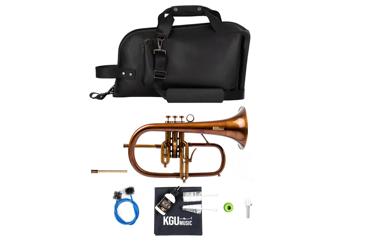 KGUmusic F1 Flugelhorn | 155 mm Bronze Bell, Dark Patina
