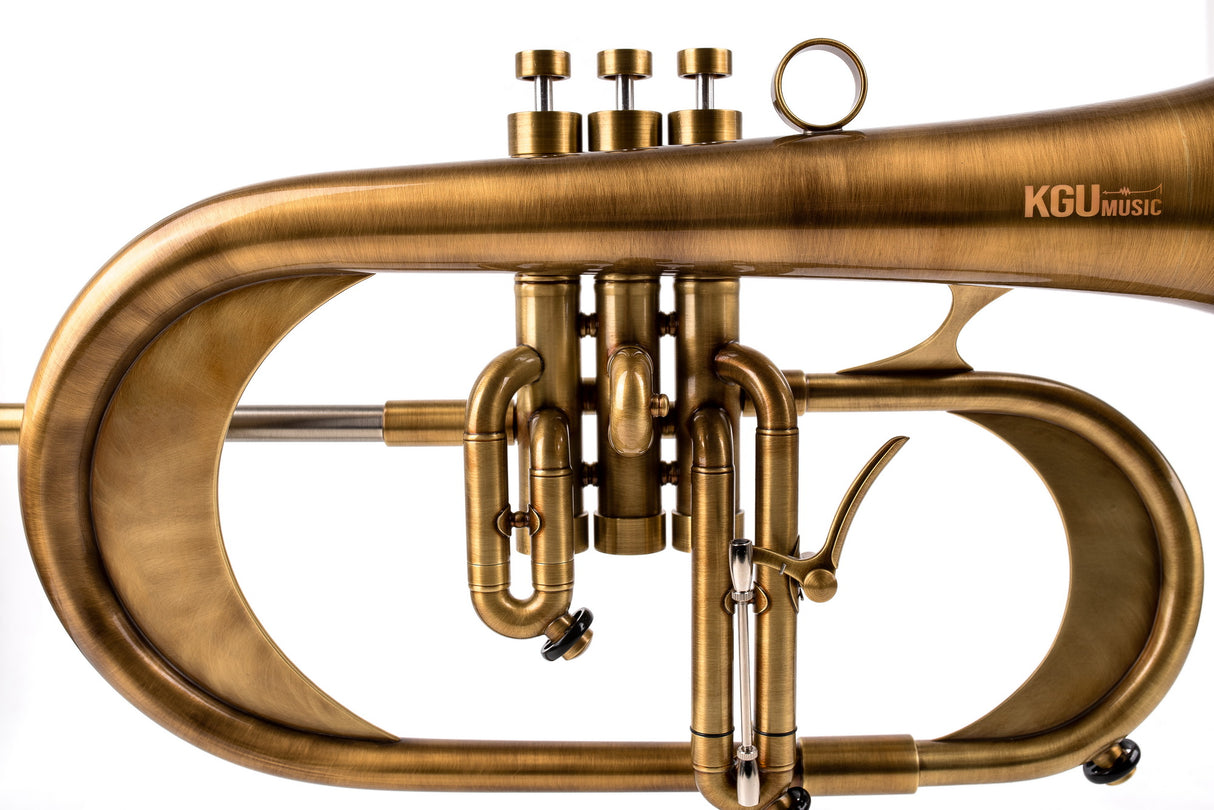 KGUmusic Handcrafted Flugelhorn | Red Brass 165 mm Bell, Dark Satin
