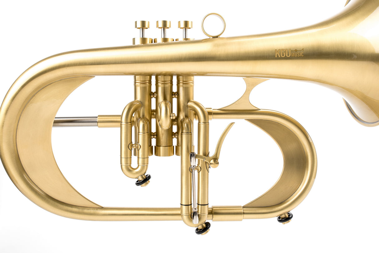 KGUmusic Handcrafted Flugelhorn | Red Brass 165 mm Bell, Light Satin