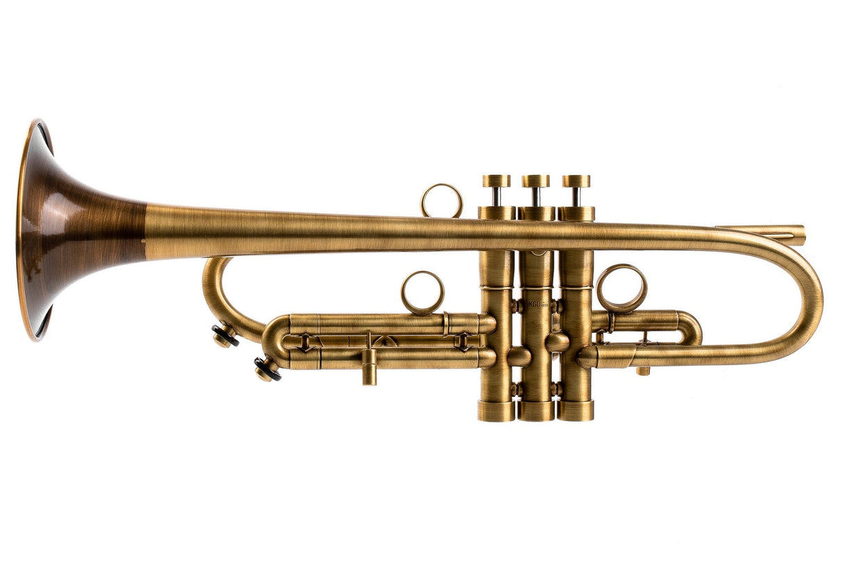 Trumpet KGUmusic Volya – 130 mm Red Brass Bell, Satin + Patina, Gloss Lacquer