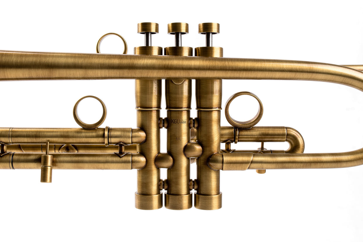 Trumpet KGUmusic Volya – 130 mm Red Brass Bell, Satin + Patina, Gloss Lacquer