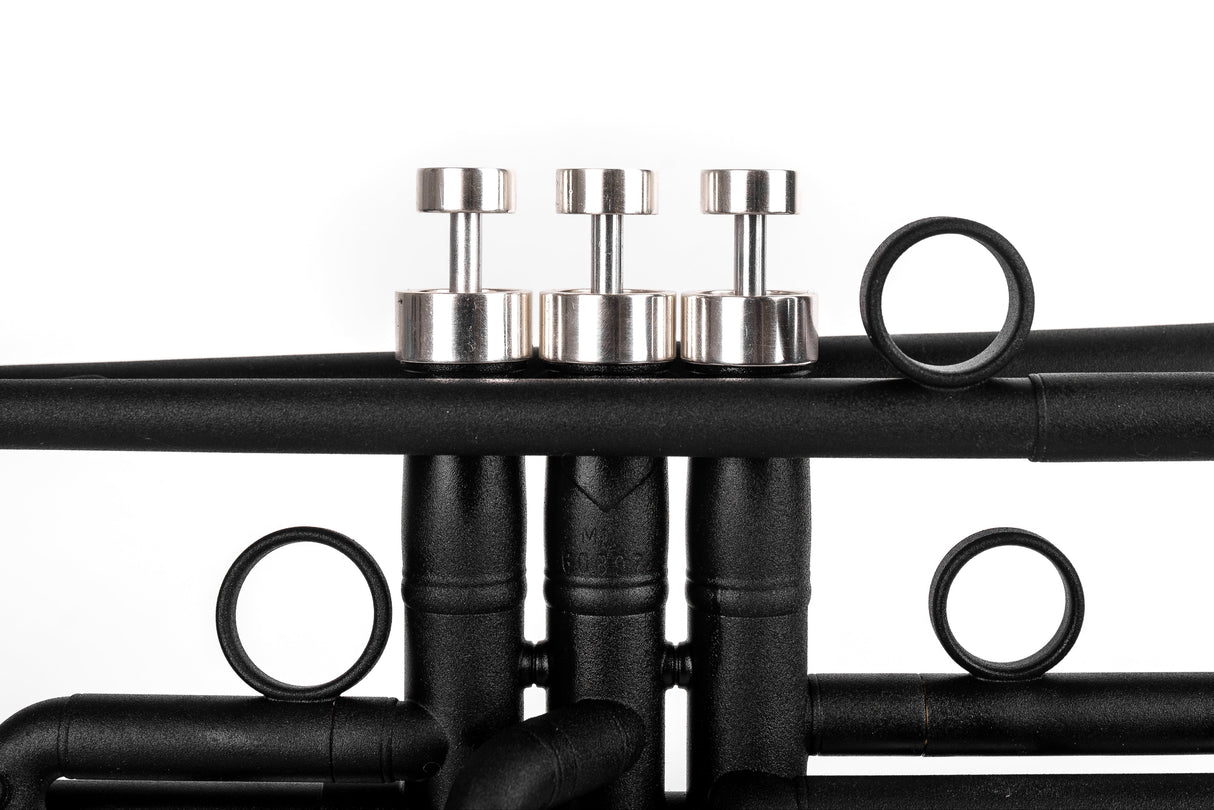 Black Bach Stradivarius 180-37 Trumpet | Silver plated Trim Kit | KGUmusic