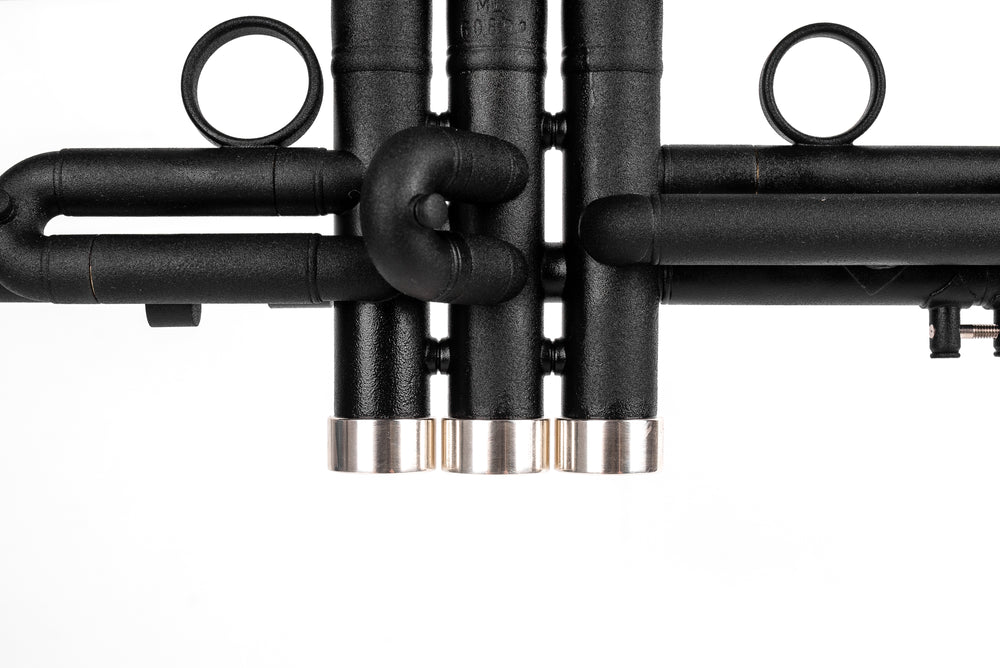 Black Bach Stradivarius 180-37 Trumpet | Silver plated Trim Kit | KGUmusic