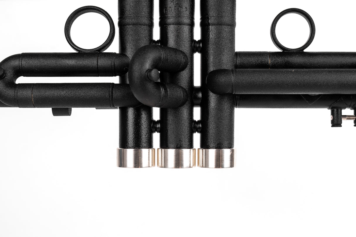 Black Bach Stradivarius 180-37 Trumpet | Silver plated Trim Kit | KGUmusic