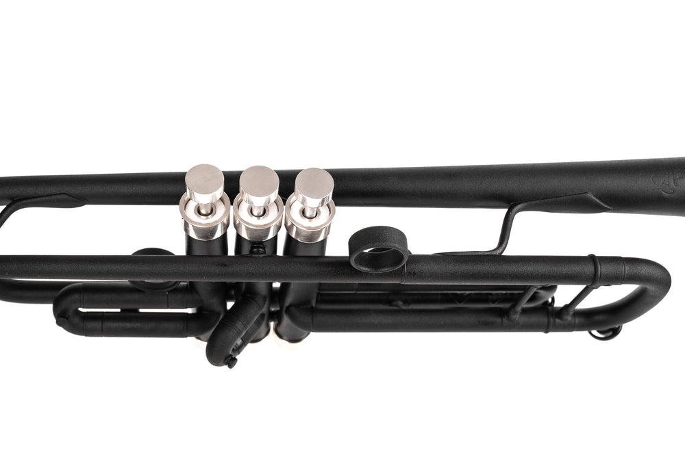 Black Bach Stradivarius 180-37 Trumpet | Silver plated Trim Kit | KGUmusic