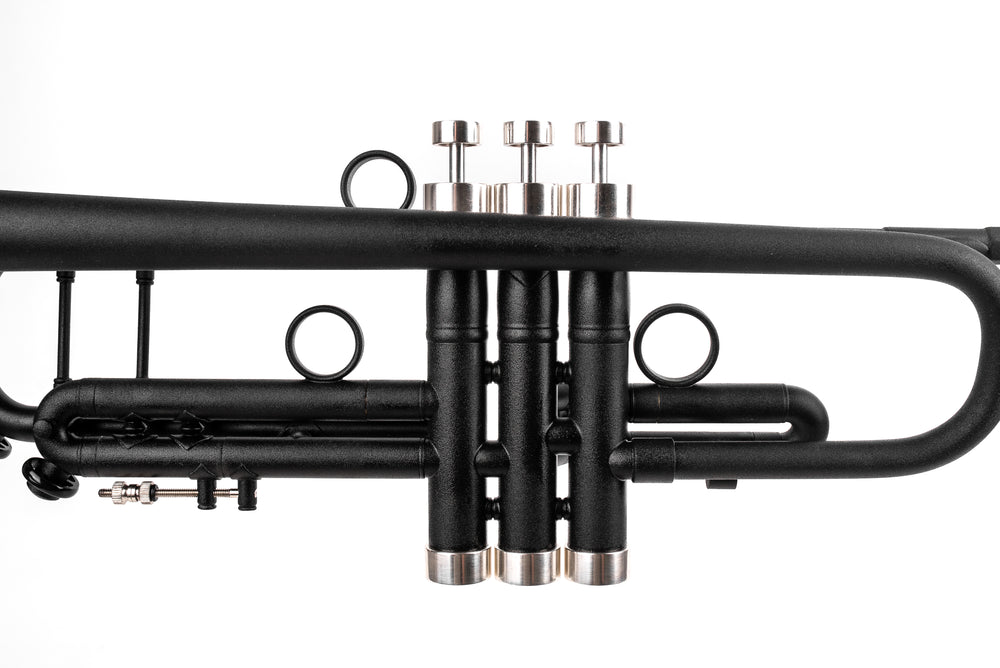 Black Bach Stradivarius 180-37 Trumpet | Silver plated Trim Kit | KGUmusic