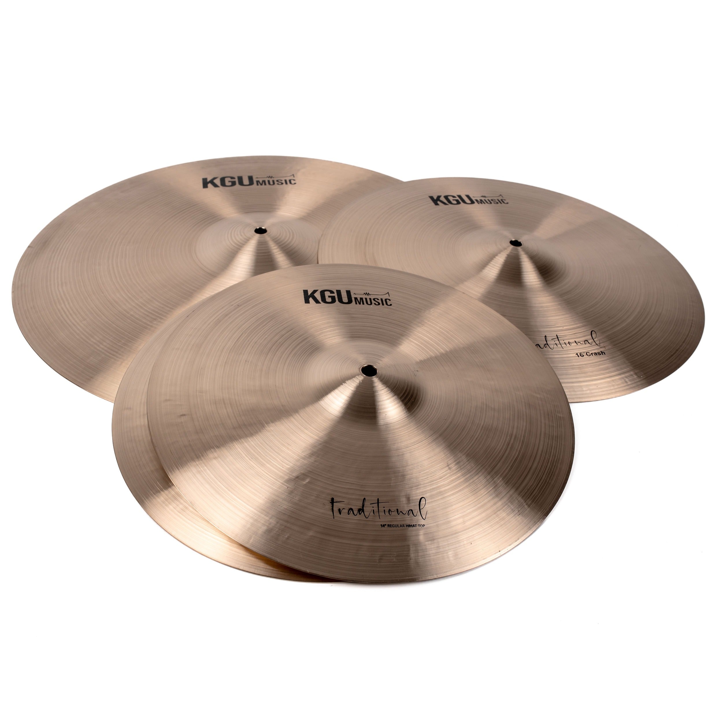 KGUmusic Traditional Series Cymbals 3-Piece Set (3D1)