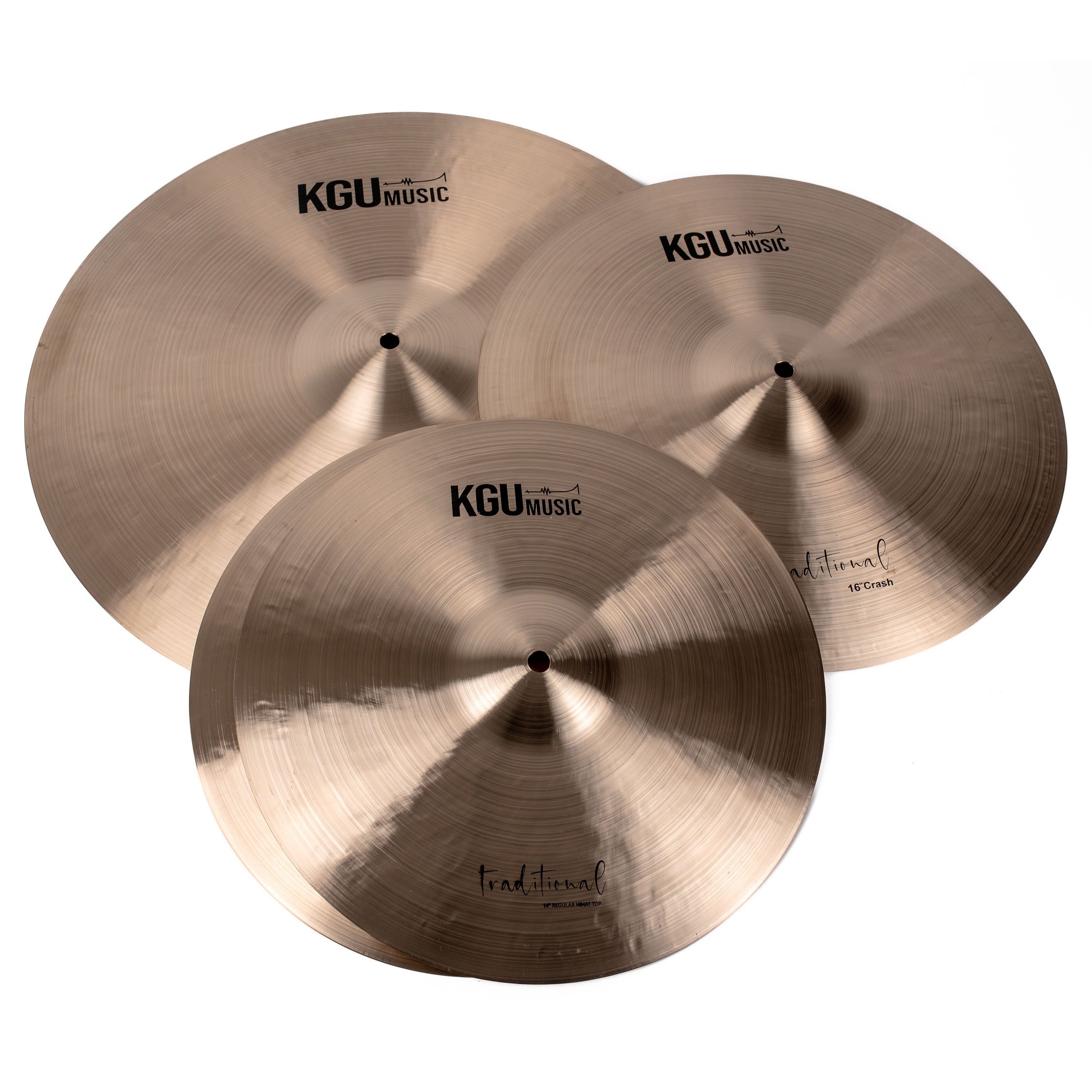 KGUmusic Traditional Series Cymbals 3-Piece Set (3D1)