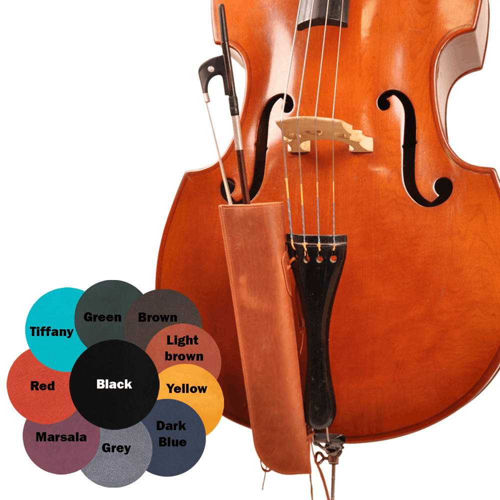 Genuine "Crazy Horse" Leather Double Bass Bow Quiver