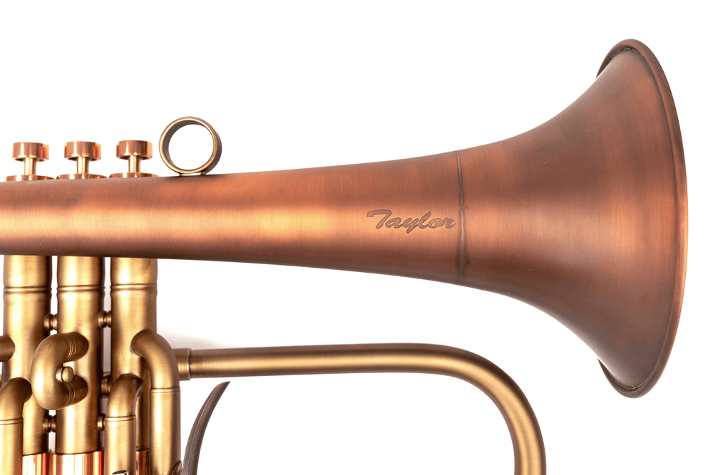 Bell flare of KGUmusic-Taylor flugelhorn, bronze material.