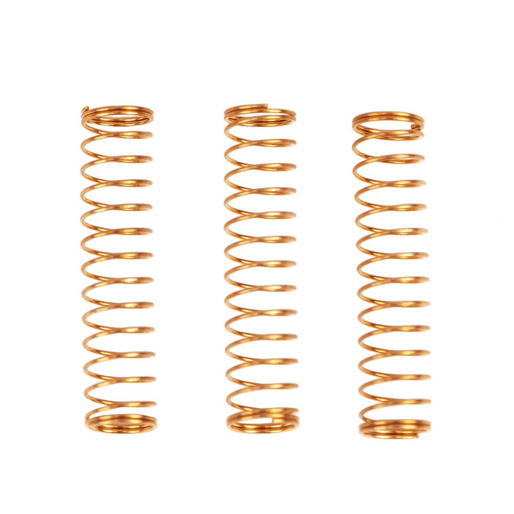 Set of 3 KGUmusic bronze trumpet valve springs ensuring smooth valve operation.