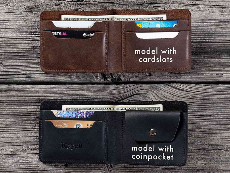 Leather Wallet with Miles print