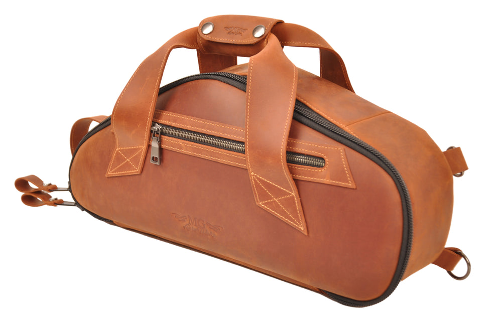 Gig Bag for Curved Soprano saxophone | Genuine leather "Crazy Horse"