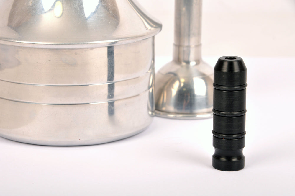 Trumpet muteness adapter for quiet practice (mute not included)