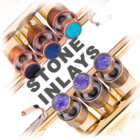 Trumpet CUSTOM Finger Buttons with Stone inlays KGUBrass