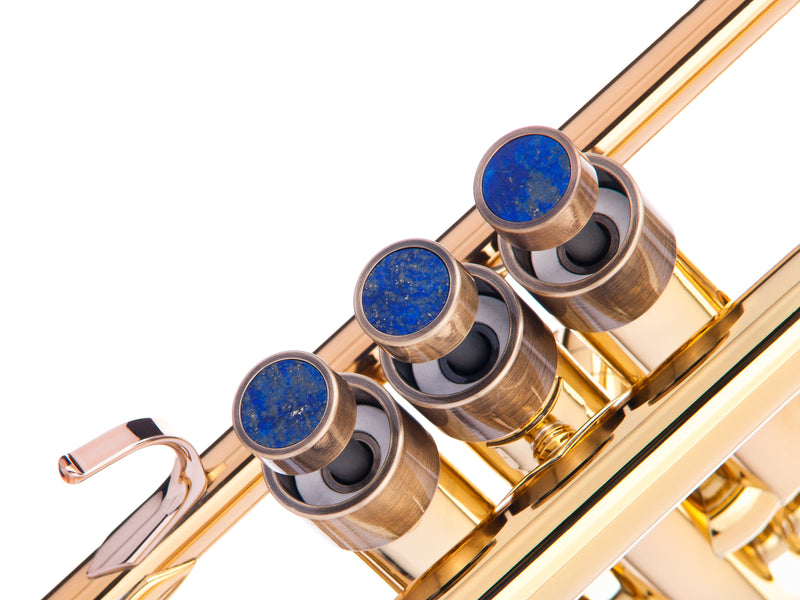 trumpet finger buttons antique bronze lacquer lapiz lazuli