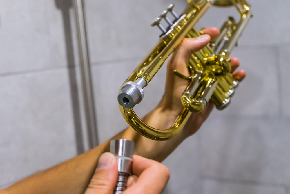 KGUmusic Aqua Nozzle is installed on trumpet.