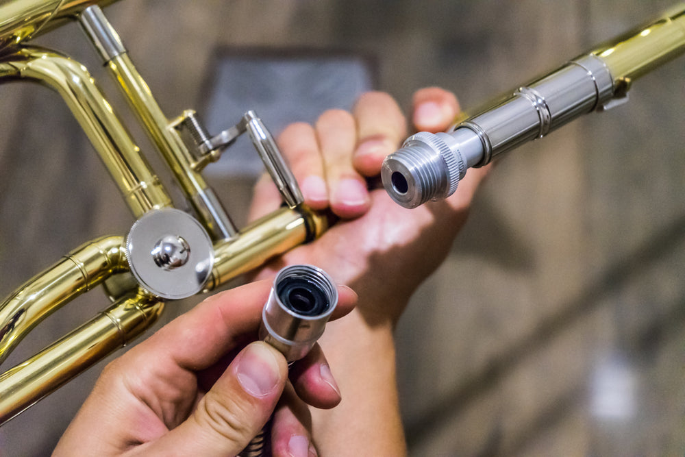 KGUmusic Aqua Nozzle is installed on trombone.