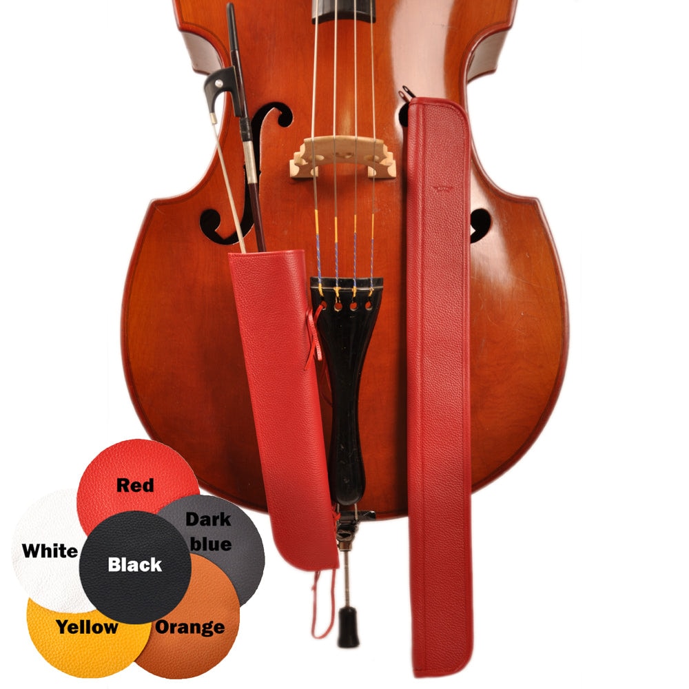 Double bass bow quiver + bass bow case Genuine "Flotar" Leather