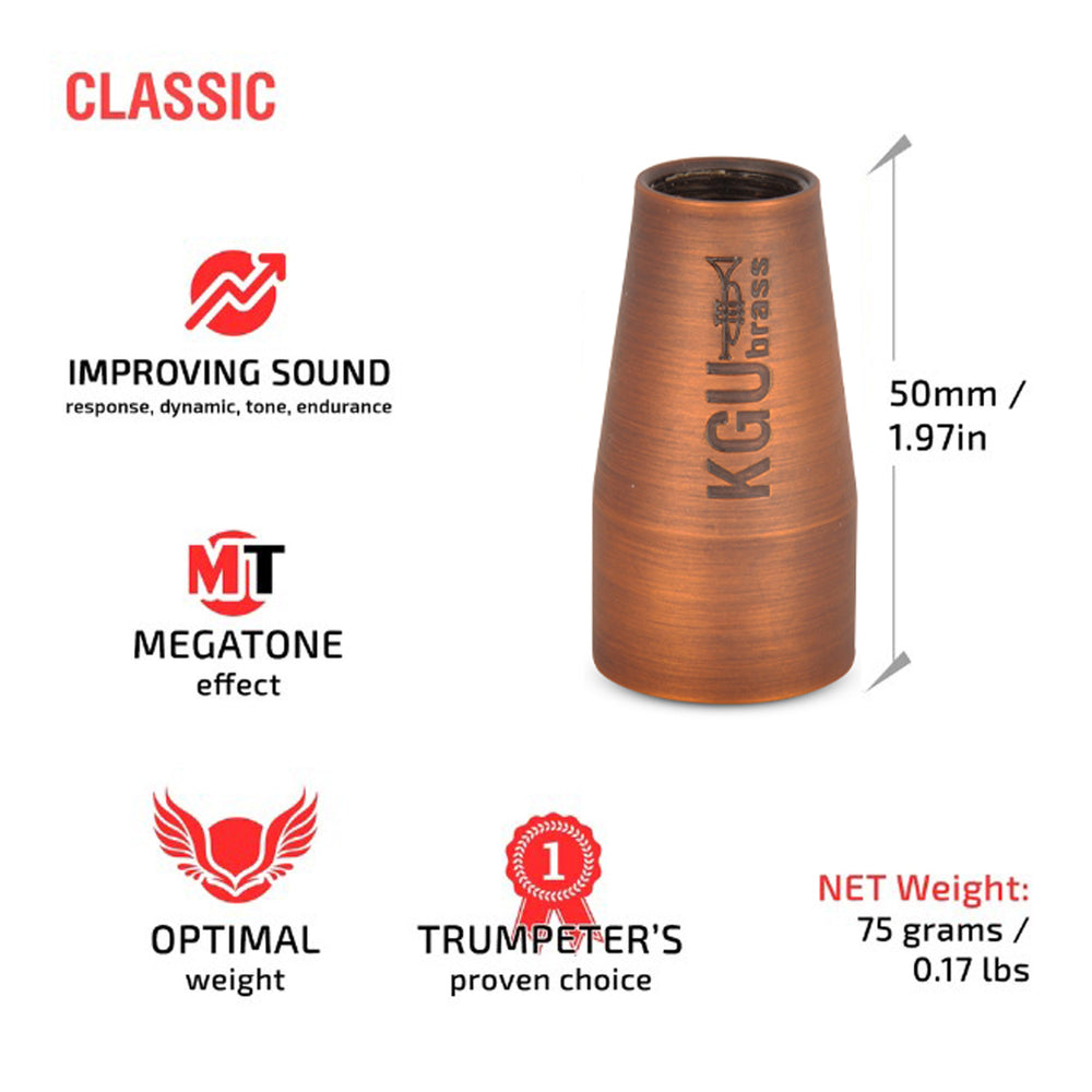 CLASSIC trumpet mouthpiece  booster in matte antique copper lacquer with it's advantages.