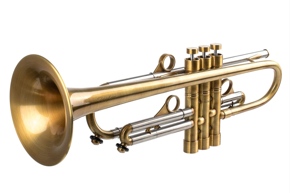 KGUmusic 135mm Taylor Bell RS Trumpet – Satin Brass Finish