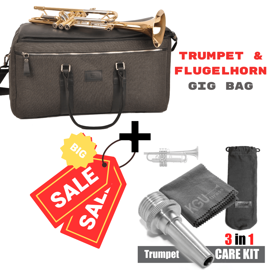 TRUMPET & FLUGELHORN DOUBLE/TRIPLE GIG BAG + Cleaning and Care kit