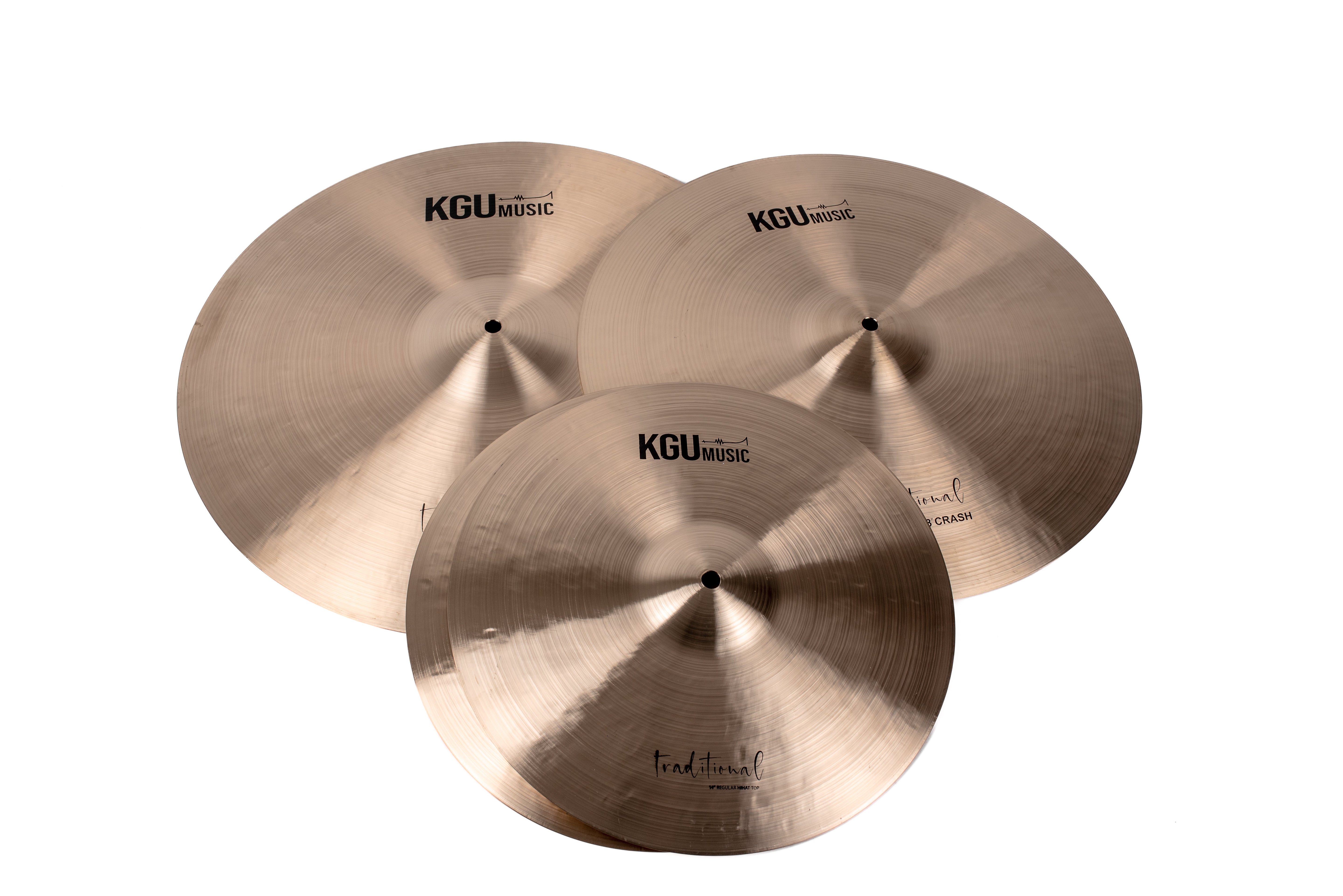 KGUmusic Traditional Series Cymbals 3-Piece Set (3D1)