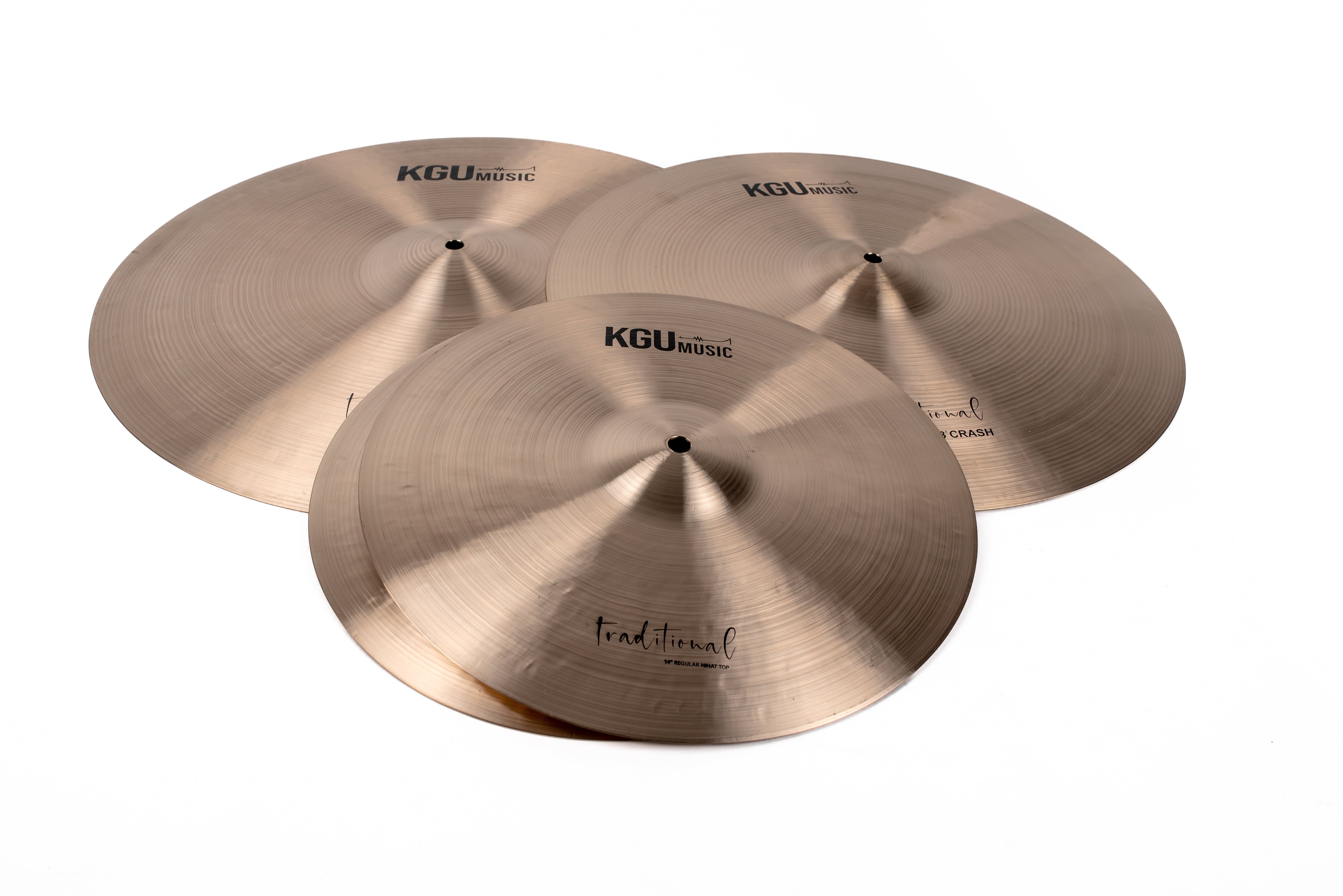 KGUmusic Traditional Series Cymbals 3-Piece Set (3D1)