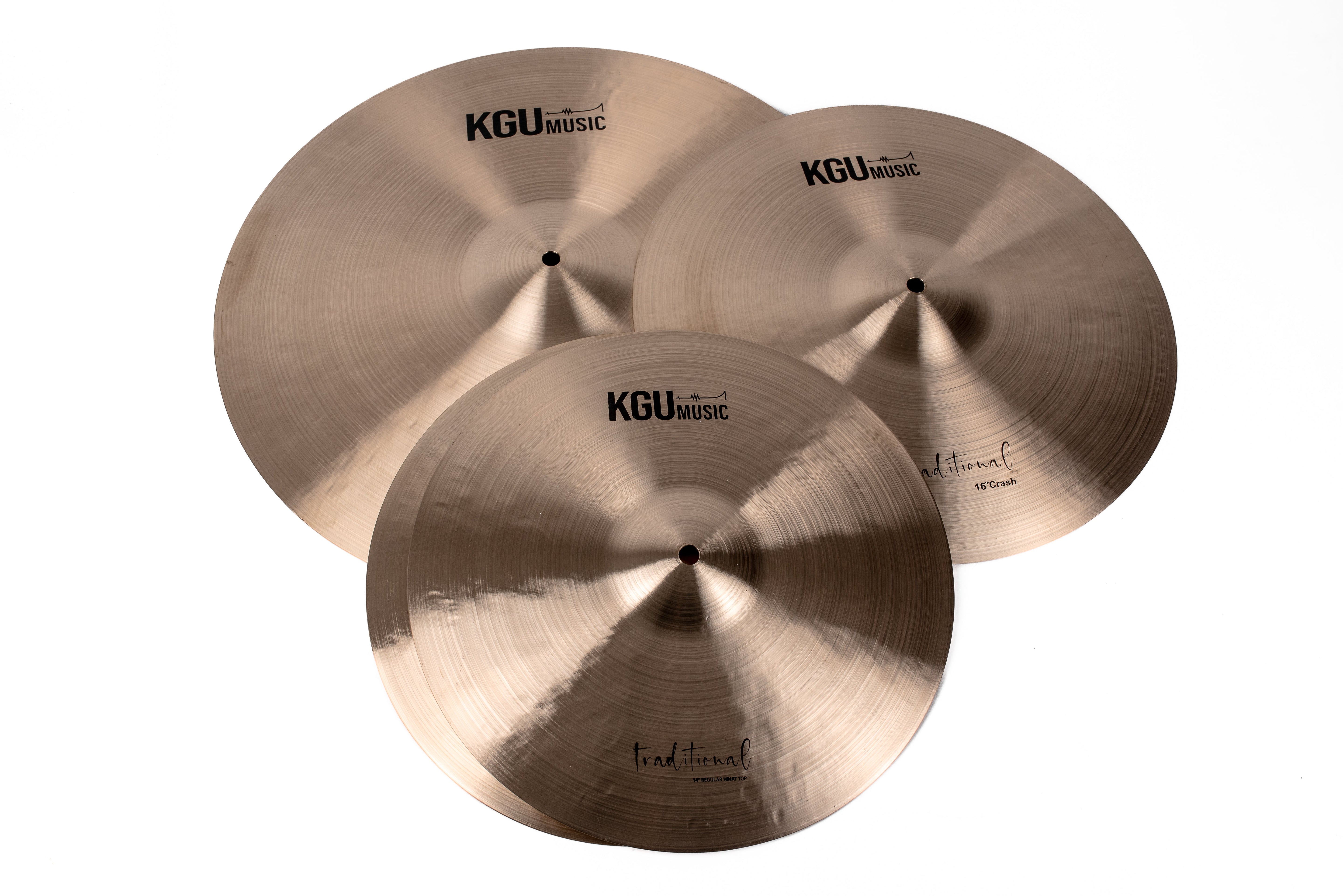 KGUmusic Traditional Series Cymbals 3-Piece Set (3D1)