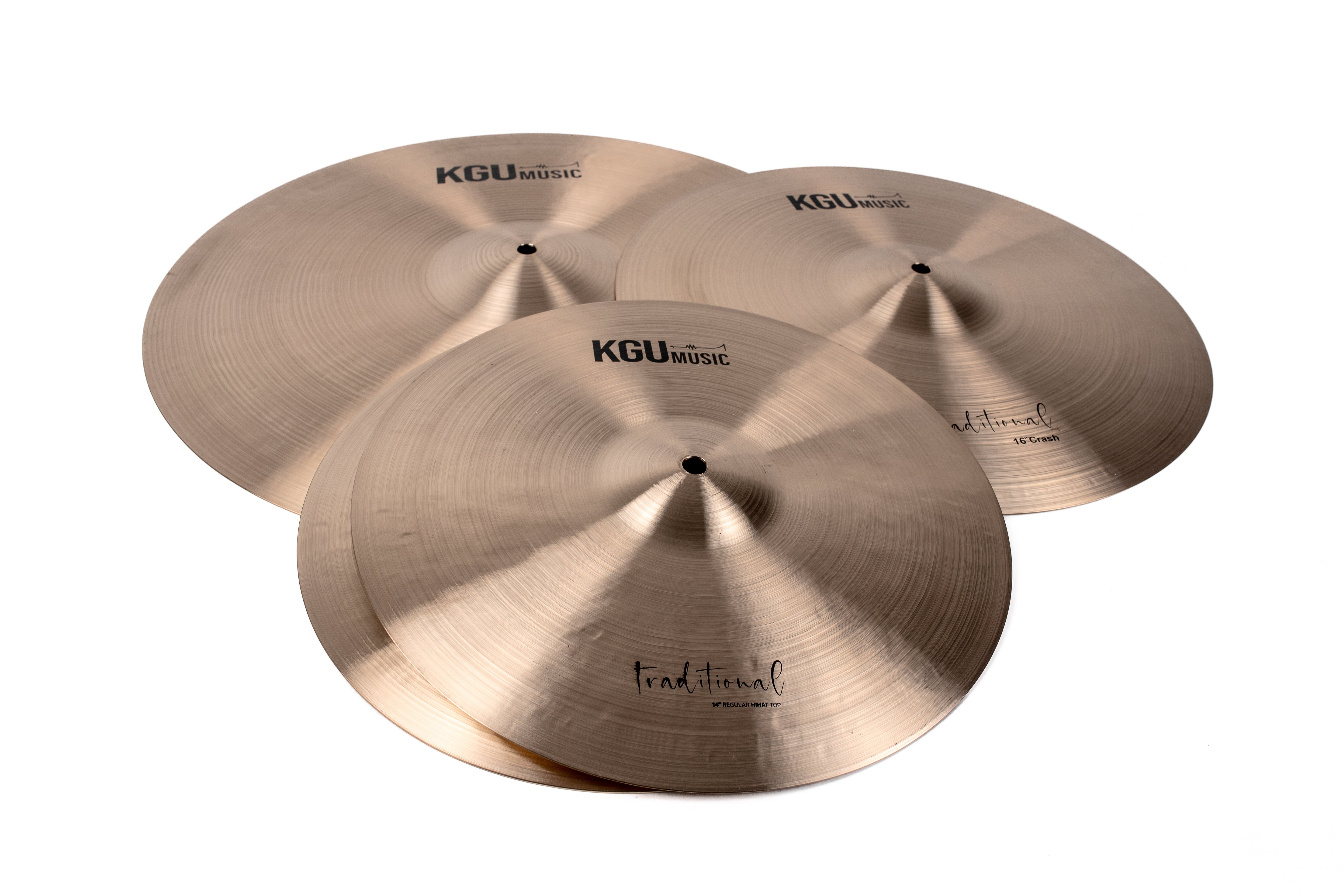 KGUmusic Traditional Series Cymbals 3-Piece Set (3D1)