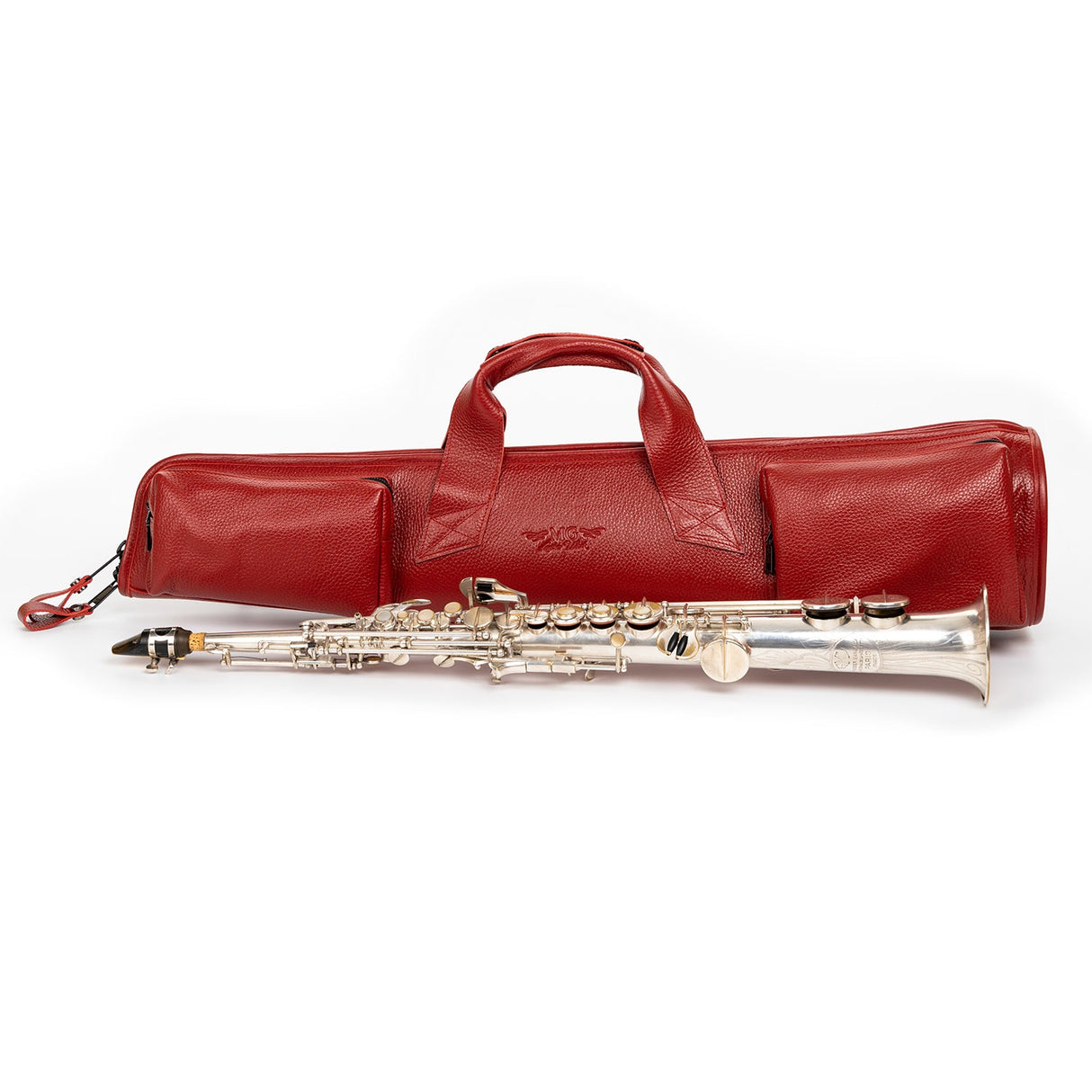 Gig Bag for Straight Soprano Saxophone | Genuine "Flotar" Leather