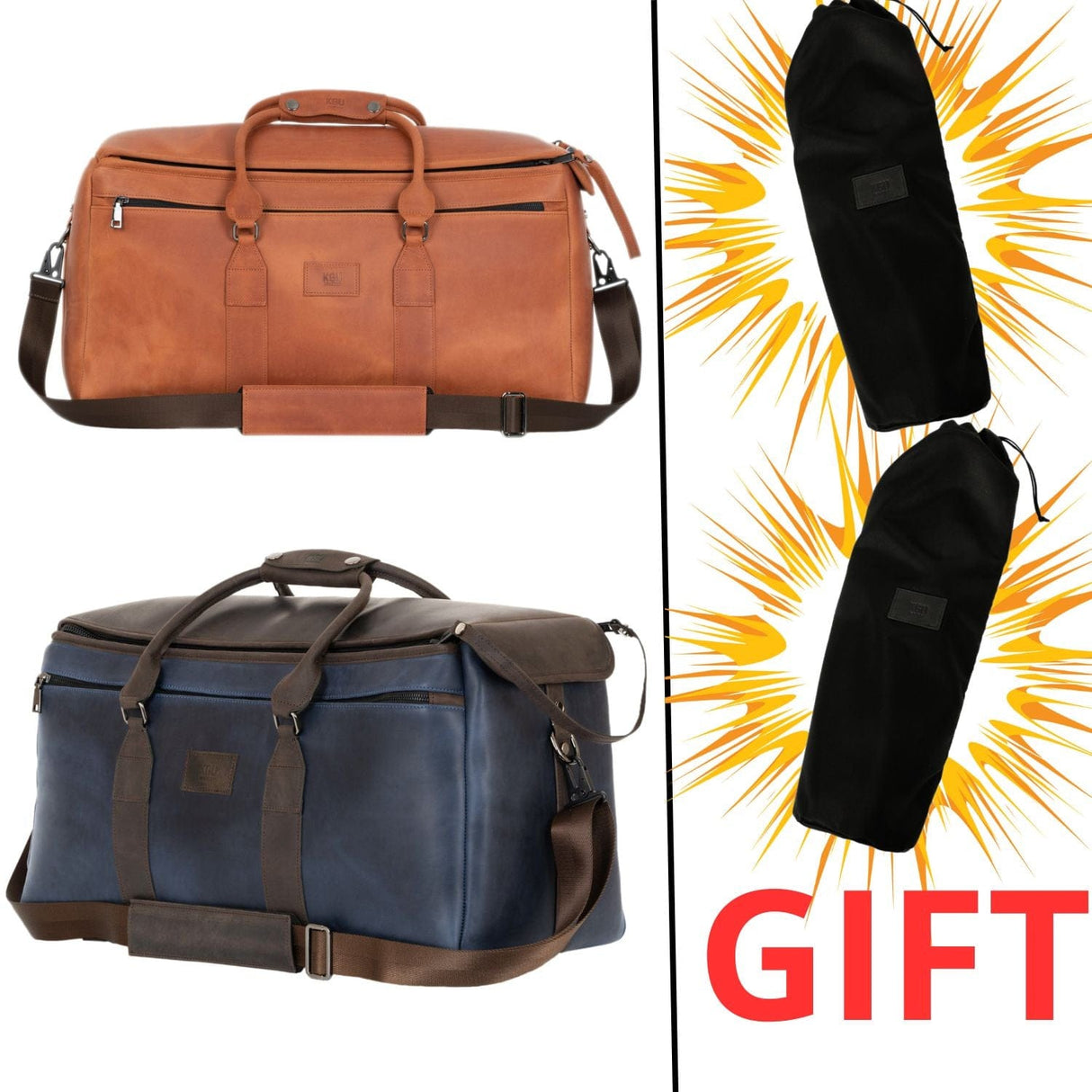 KGUmusic Trumpet Double/Triple Gig Bag. Genuine Leather + Two trumpet shelter BAG