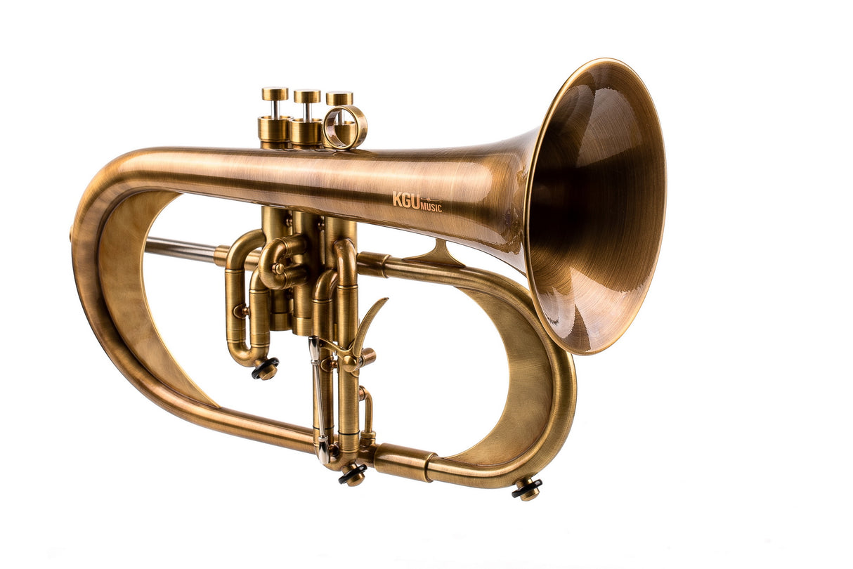KGUmusic Handcrafted Flugelhorn | Red Brass 165 mm Bell, Dark Satin