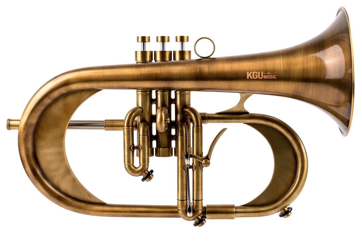 KGUmusic Handcrafted Flugelhorn | Red Brass 165 mm Bell, Dark Satin