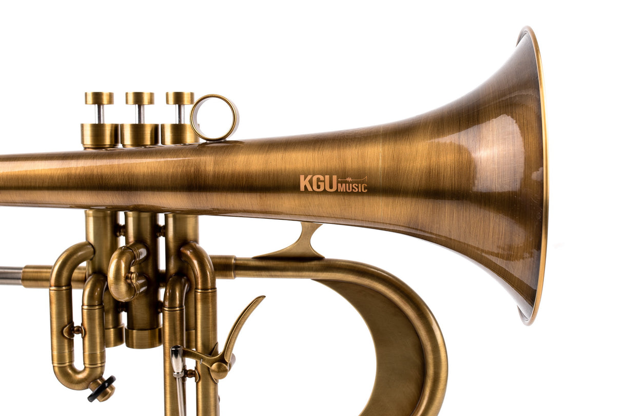 KGUmusic Handcrafted Flugelhorn | Red Brass 165 mm Bell, Dark Satin