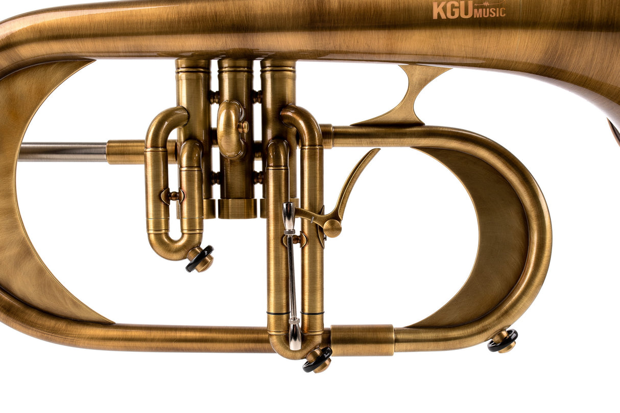 KGUmusic Handcrafted Flugelhorn | Red Brass 165 mm Bell, Dark Satin