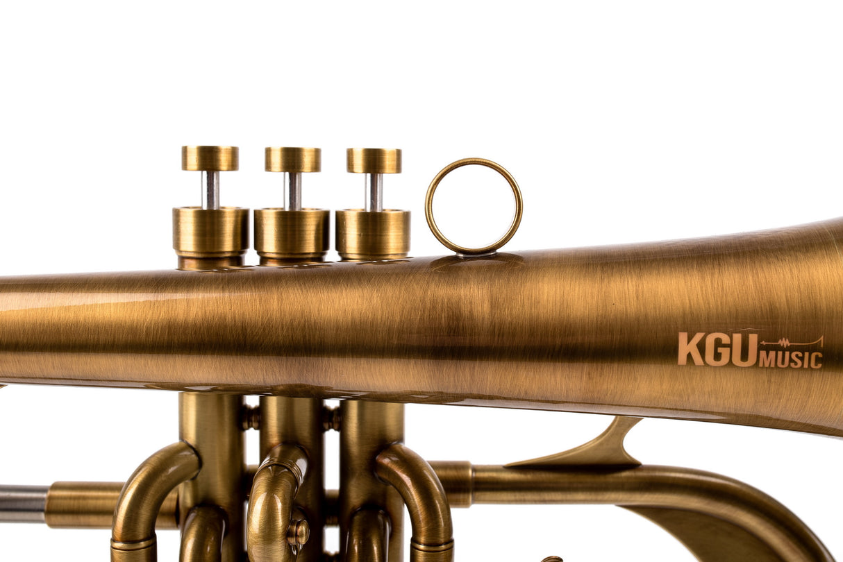 KGUmusic Handcrafted Flugelhorn | Red Brass 165 mm Bell, Dark Satin