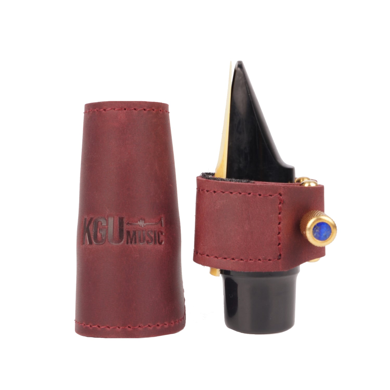 Leather Ligature & Cap for Alto Saxophone Mouthpiece | KGUmusic