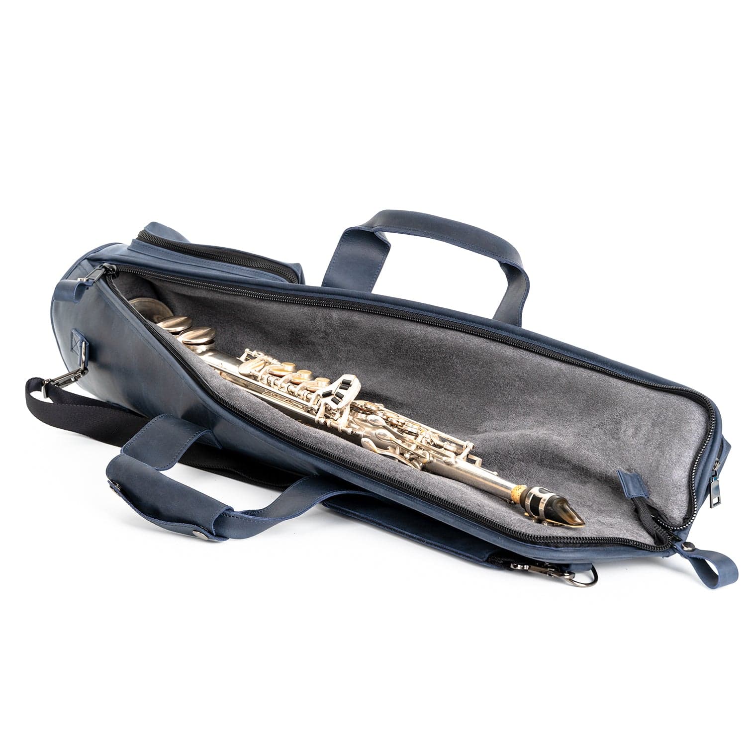 Gig Bag for Straight Soprano Saxophone | Genuine Leather "Crazy Horse"