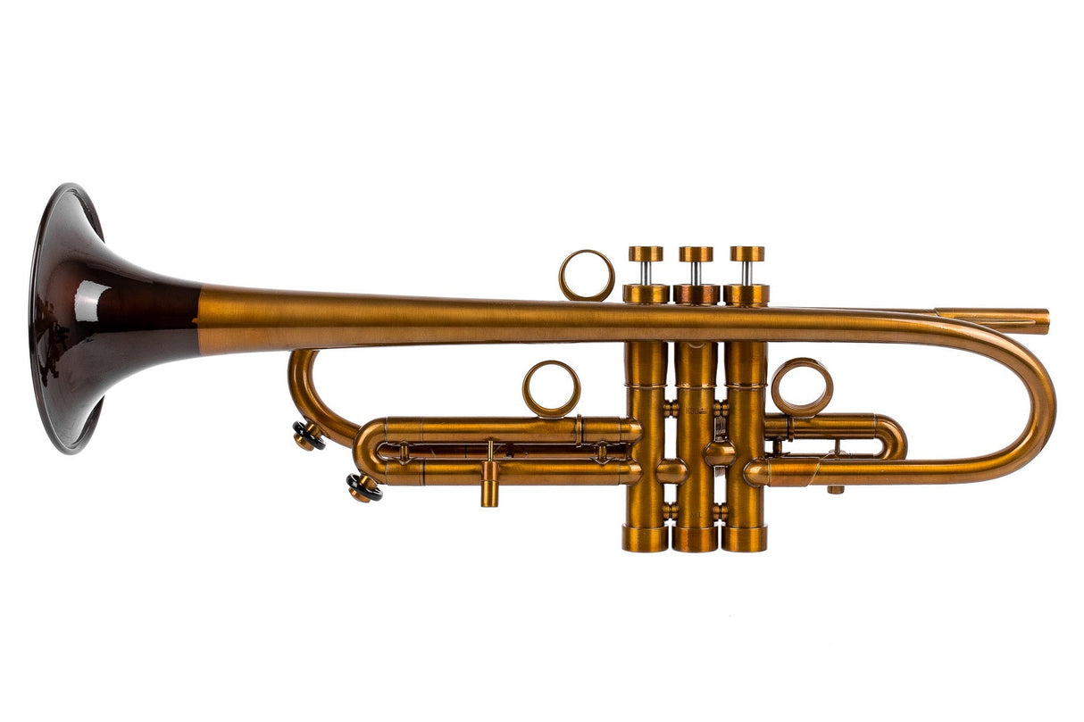 Trumpet KGUmusic Volya – 130 mm Bell | Yellow Brass Stem, Red Brass Flare, Patina Gloss Lacquer