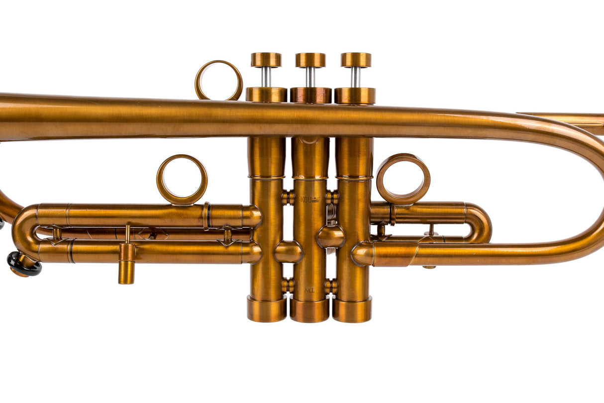Trumpet KGUmusic Volya – 130 mm Bell | Yellow Brass Stem, Red Brass Flare, Patina Gloss Lacquer