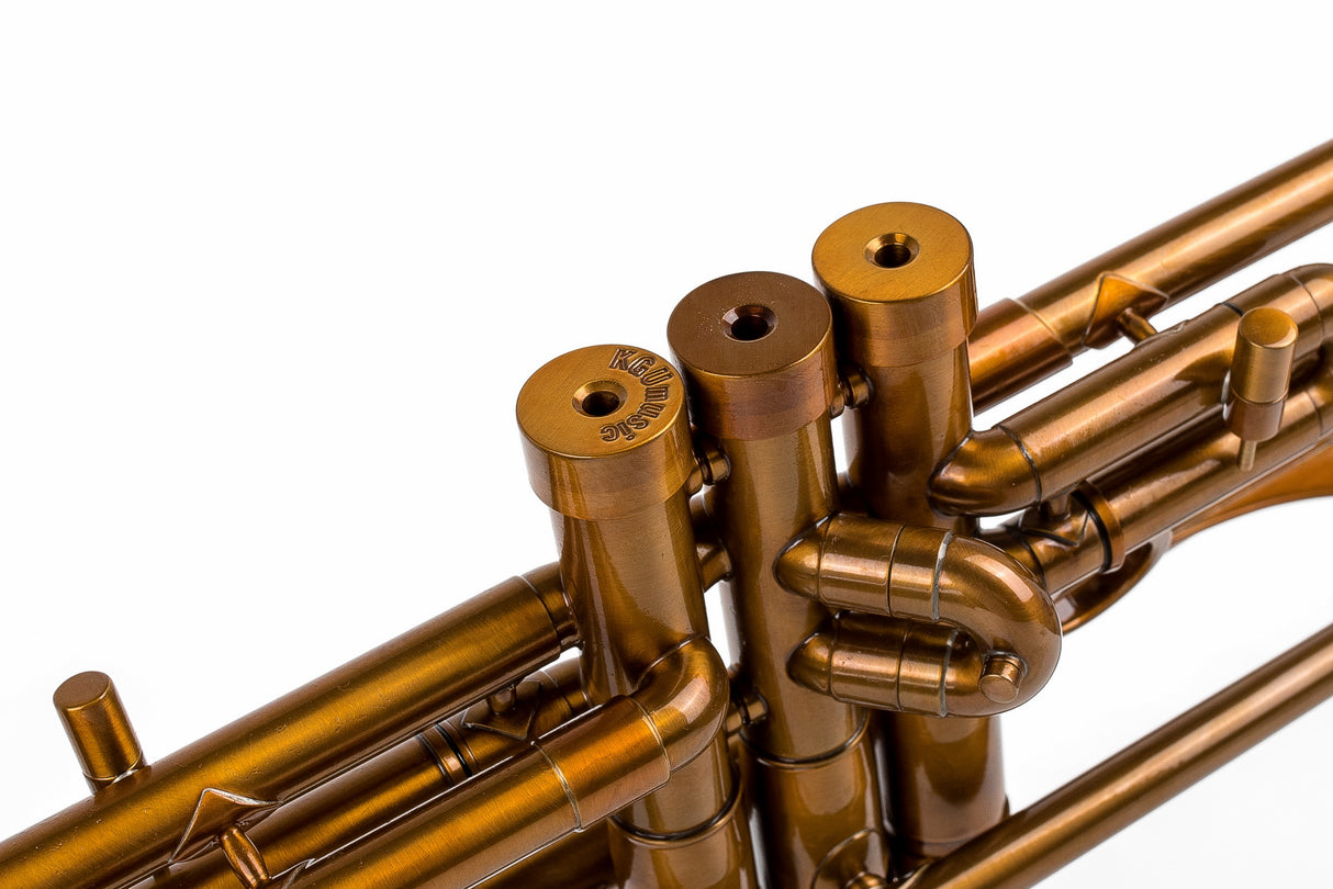 Trumpet KGUmusic Volya – 130 mm Bell | Yellow Brass Stem, Red Brass Flare, Patina Gloss Lacquer