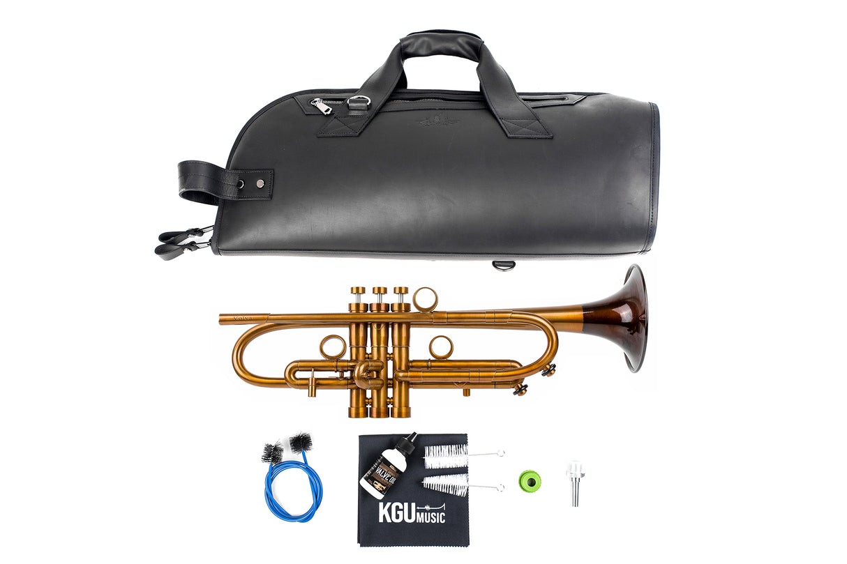 Trumpet KGUmusic Volya – 130 mm Bell | Yellow Brass Stem, Red Brass Flare, Patina Gloss Lacquer