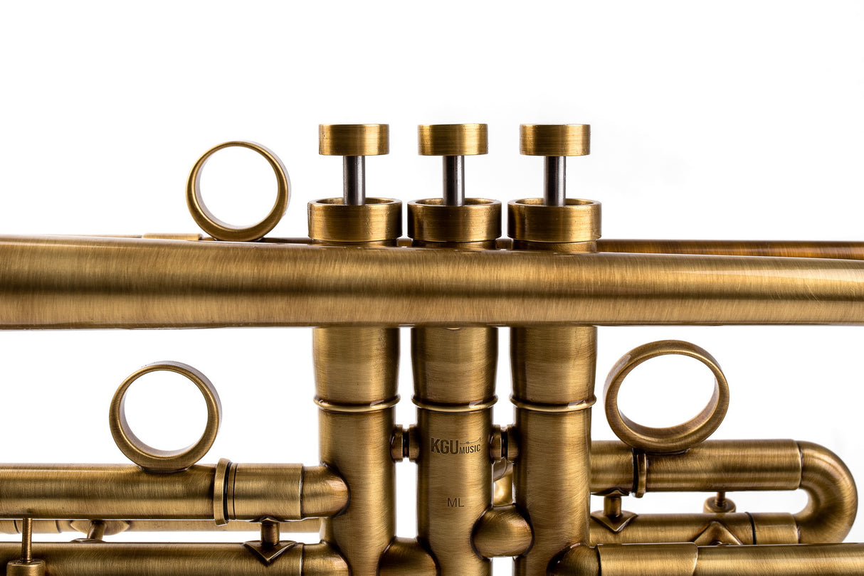 Trumpet KGUmusic Volya – 130 mm Red Brass Bell, Satin + Patina, Gloss Lacquer