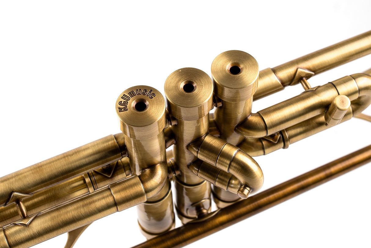 Trumpet KGUmusic Volya – 130 mm Red Brass Bell, Satin + Patina, Gloss Lacquer