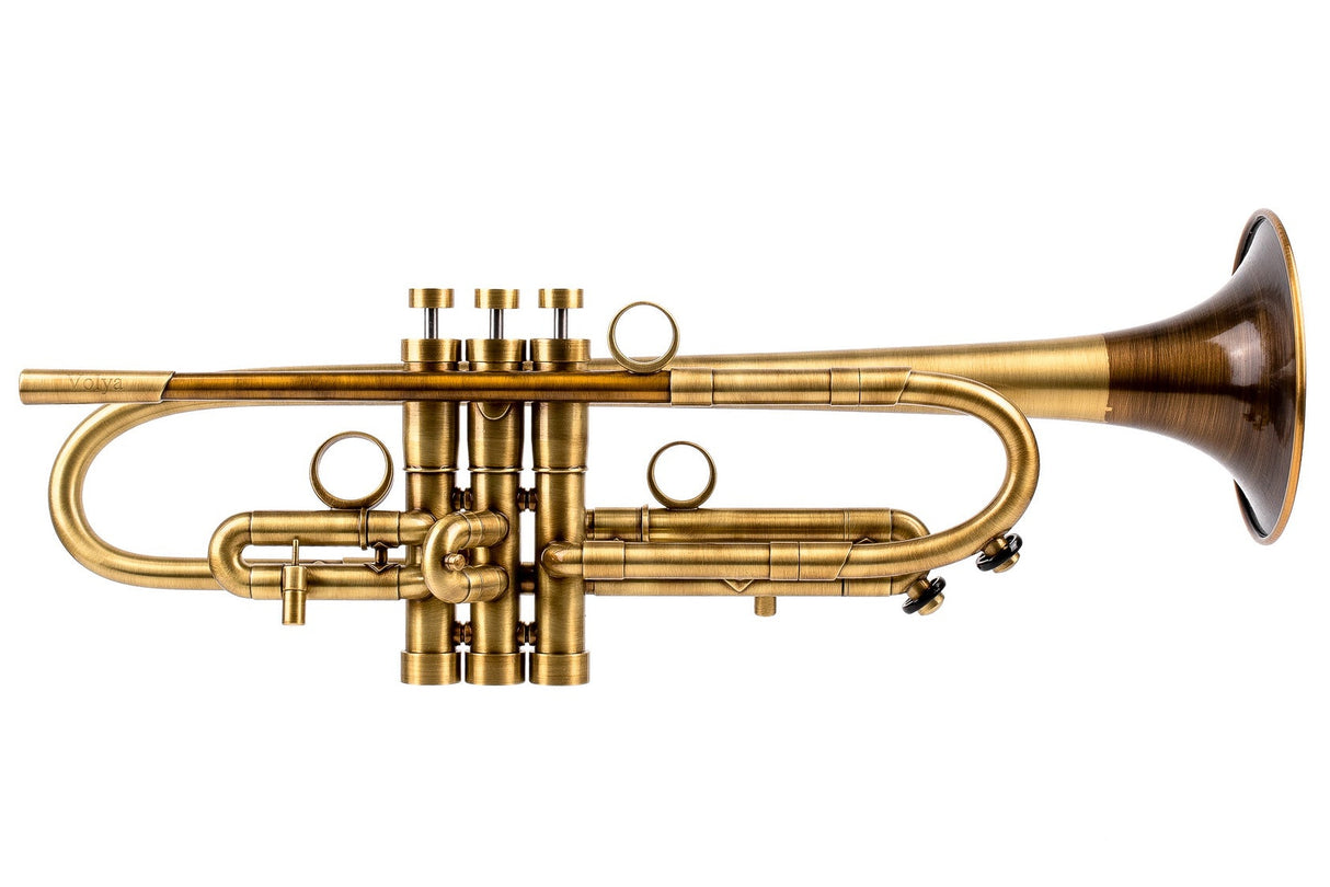 Trumpet KGUmusic Volya – 130 mm Red Brass Bell, Satin + Patina, Gloss Lacquer