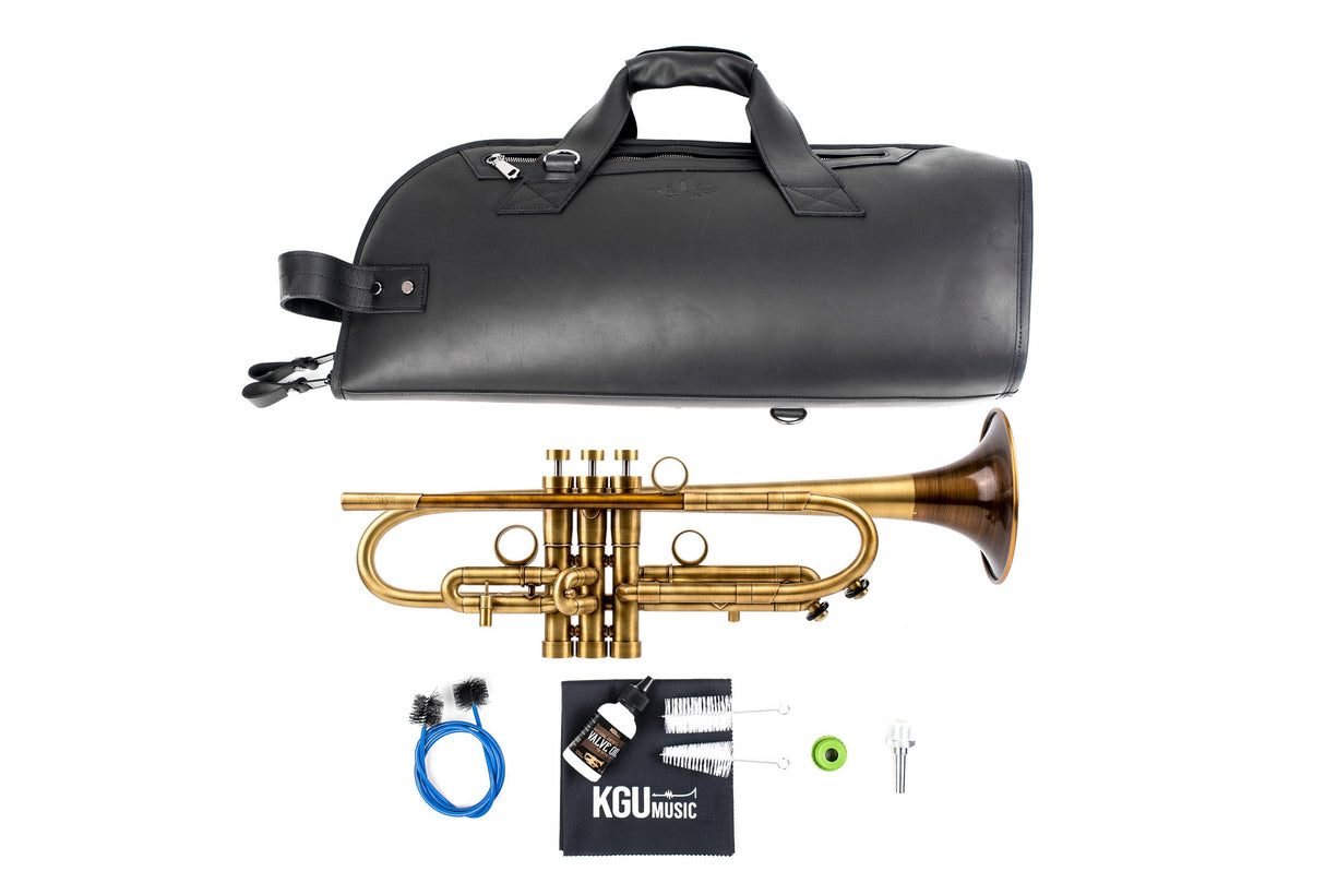 Trumpet KGUmusic Volya – 130 mm Red Brass Bell, Satin + Patina, Gloss Lacquer